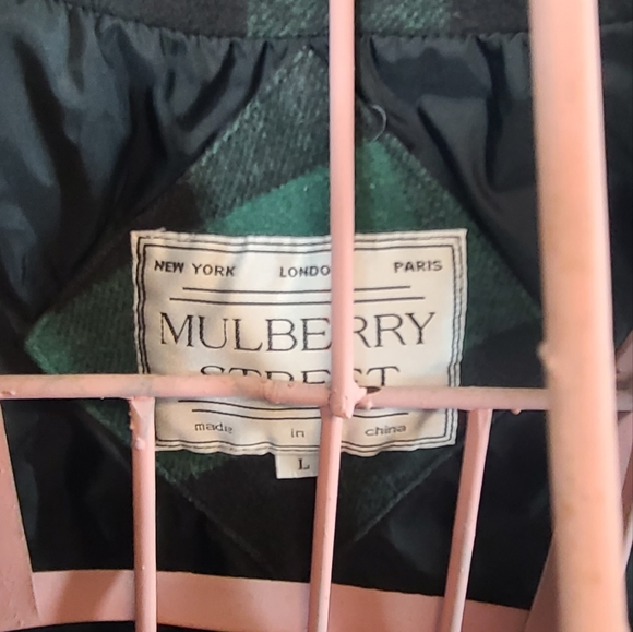 Vtg Mulberry Street Buffalo Plaid Check Fleece Green & Black Mens Size L - Picture 2 of 3